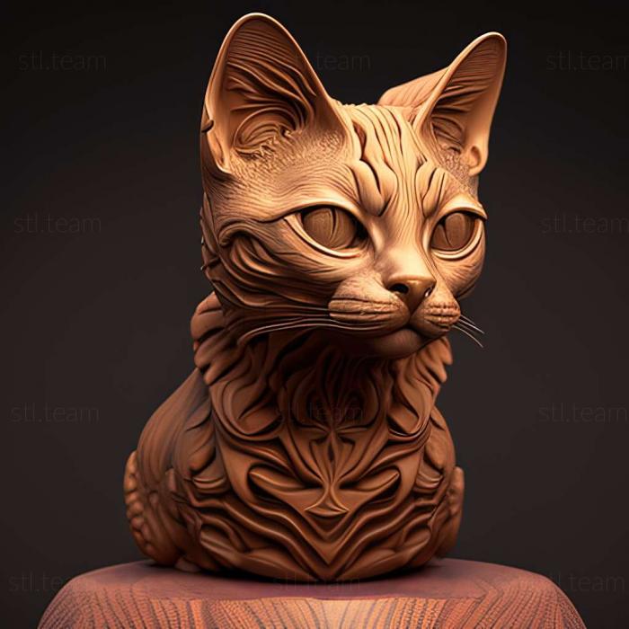 3D модель Гавана коричневий кіт (STL)